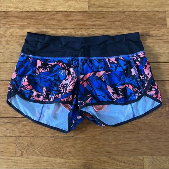 Lululemon Orange Blue Paint Storm Harbor Lightweight Gym Run Workout Shorts 4 - Picture 5 of 15